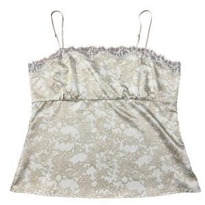 New York & Company Cream Floral Cami Lace Size Large NWT